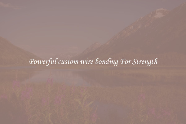 Powerful custom wire bonding For Strength