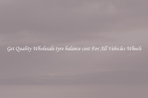 Get Quality Wholesale tyre balance cost For All Vehicles Wheels