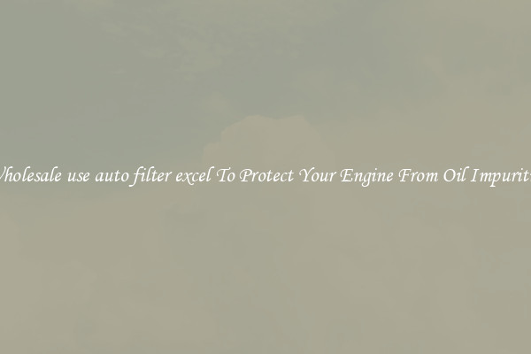 Wholesale use auto filter excel To Protect Your Engine From Oil Impurities