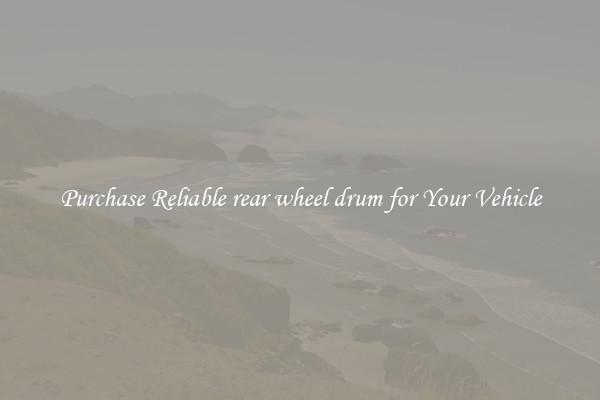 Purchase Reliable rear wheel drum for Your Vehicle
