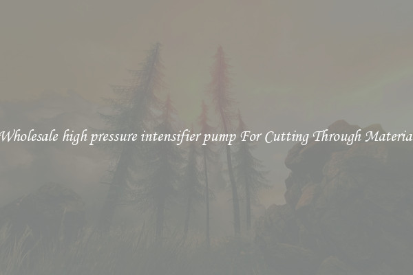Wholesale high pressure intensifier pump For Cutting Through Material