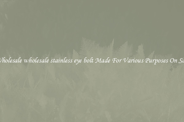 Wholesale wholesale stainless eye bolt Made For Various Purposes On Sale