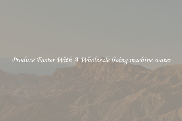 Produce Faster With A Wholesale living machine water