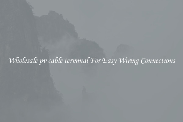 Wholesale pv cable terminal For Easy Wiring Connections