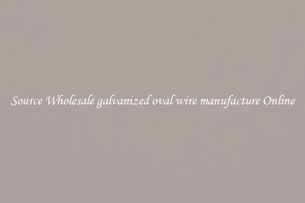 Source Wholesale galvanized oval wire manufacture Online