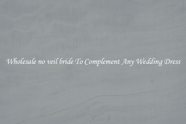 Wholesale no veil bride To Complement Any Wedding Dress