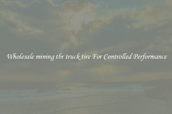 Wholesale mining tbr truck tire For Controlled Performance